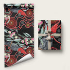 Gang-gang Cockatoo Australia Wrapping Paper Eucalyptus Blossoms Aboriginal Art - Aussie Hoodie