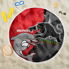 personalised-panthers-and-dolphins-beach-blanket-sporty-version