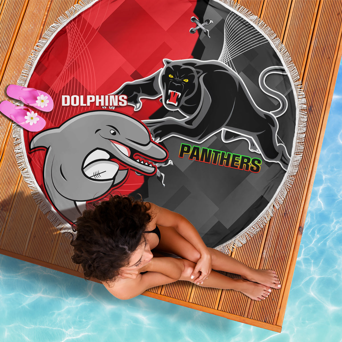personalised-panthers-and-dolphins-beach-blanket-sporty-version
