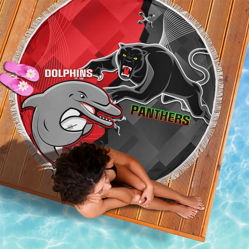 personalised-panthers-and-dolphins-beach-blanket-sporty-version