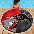 personalised-panthers-and-dolphins-beach-blanket-sporty-version