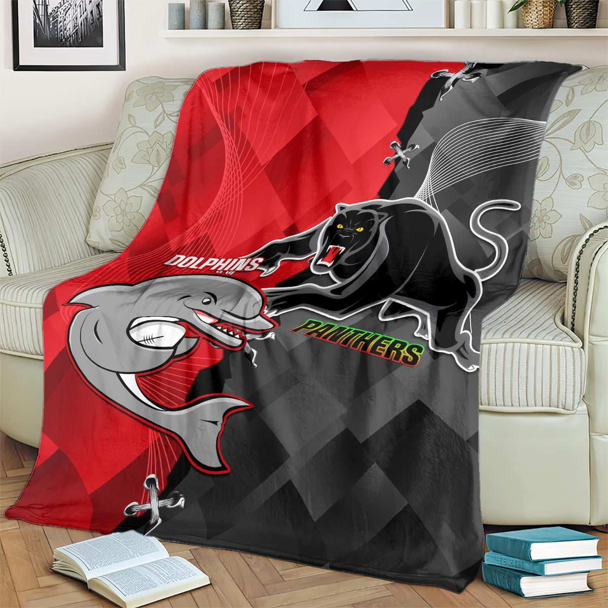 personalised-panthers-and-dolphins-blanket-sporty-version