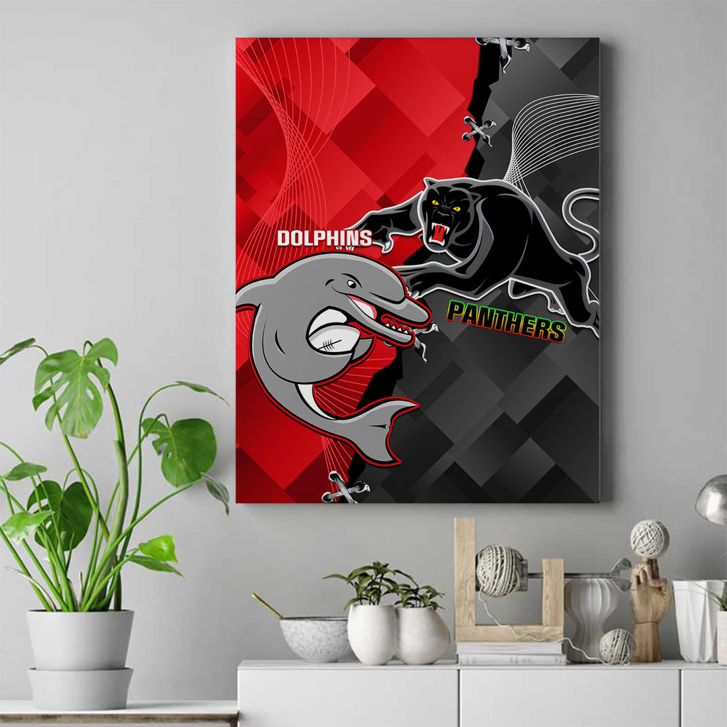 personalised-panthers-and-dolphins-canvas-wall-art-sporty-version