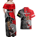 personalised-panthers-and-dolphins-couples-matching-off-shoulder-maxi-dress-and-hawaiian-shirt-sporty-version