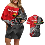 personalised-panthers-and-dolphins-couples-matching-off-shoulder-short-dress-and-hawaiian-shirt-sporty-version