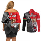 personalised-panthers-and-dolphins-couples-matching-off-shoulder-short-dress-and-long-sleeve-button-shirt-sporty-version