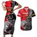 personalised-panthers-and-dolphins-couples-matching-short-sleeve-bodycon-dress-and-hawaiian-shirt-sporty-version