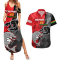 personalised-panthers-and-dolphins-couples-matching-summer-maxi-dress-and-hawaiian-shirt-sporty-version