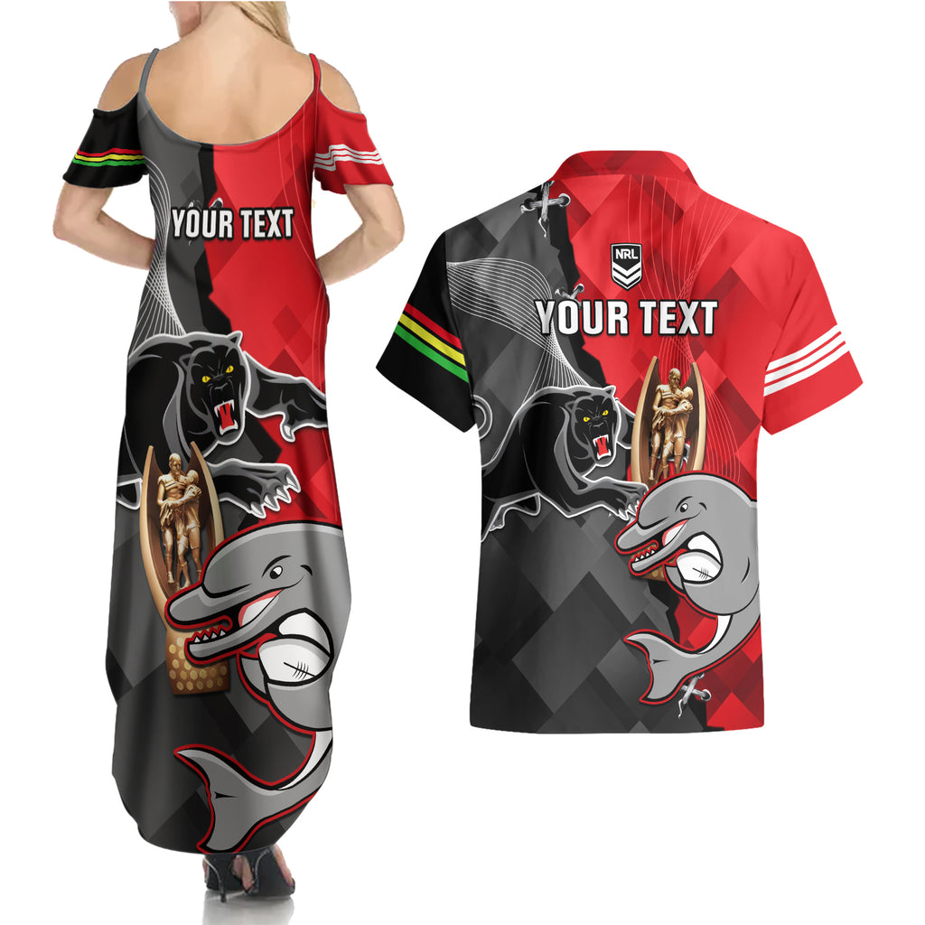 personalised-panthers-and-dolphins-couples-matching-summer-maxi-dress-and-hawaiian-shirt-sporty-version