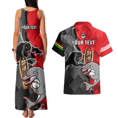 personalised-panthers-and-dolphins-couples-matching-tank-maxi-dress-and-hawaiian-shirt-sporty-version