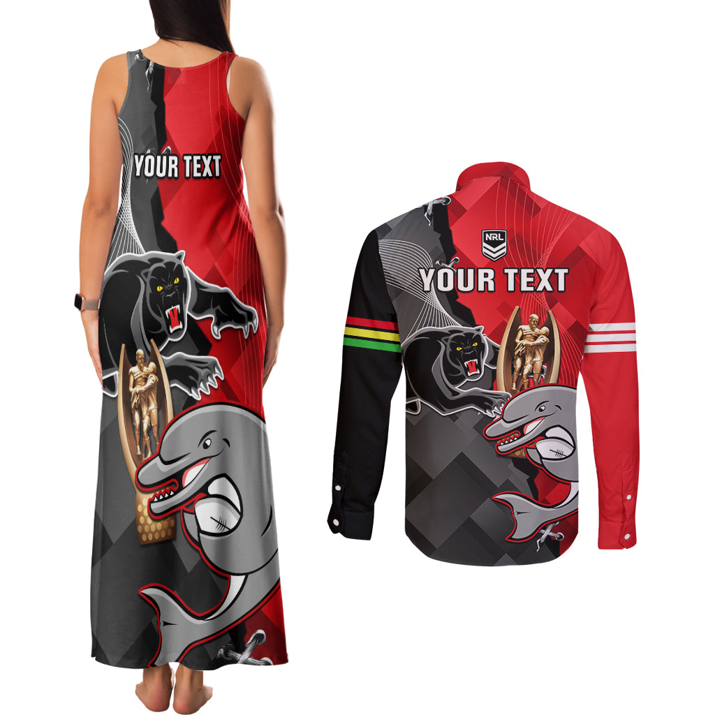 personalised-panthers-and-dolphins-couples-matching-tank-maxi-dress-and-long-sleeve-button-shirt-sporty-version