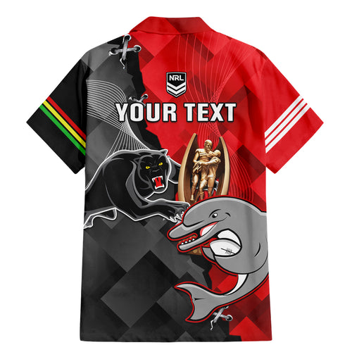 personalised-panthers-and-dolphins-family-matching-mermaid-dress-and-hawaiian-shirt-sporty-version
