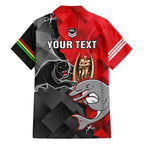 personalised-panthers-and-dolphins-family-matching-off-shoulder-long-sleeve-dress-and-hawaiian-shirt-sporty-version
