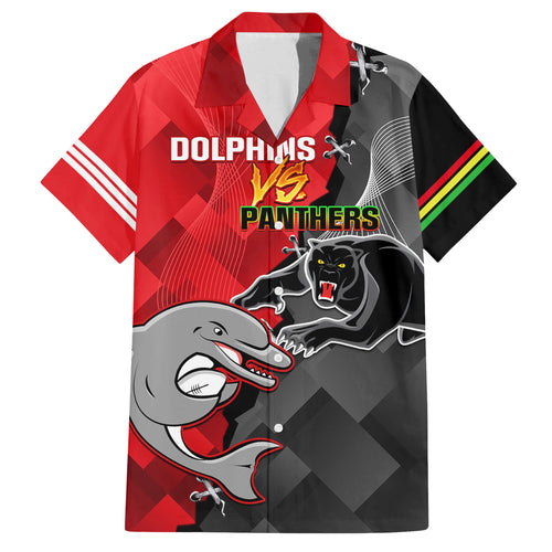 personalised-panthers-and-dolphins-family-matching-off-shoulder-maxi-dress-and-hawaiian-shirt-sporty-version