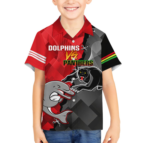 personalised-panthers-and-dolphins-family-matching-summer-maxi-dress-and-hawaiian-shirt-sporty-version