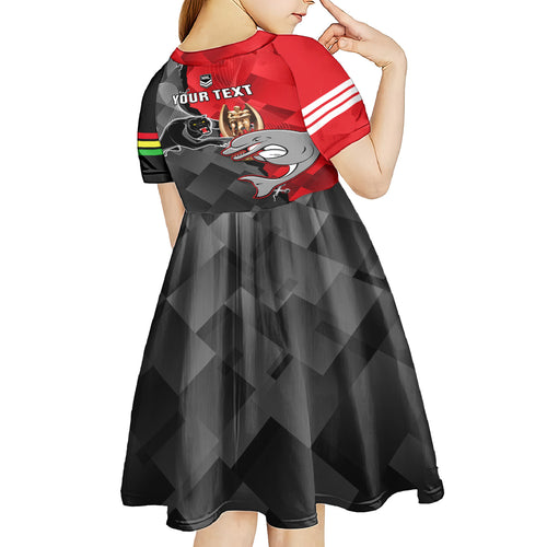 personalised-panthers-and-dolphins-kid-short-sleeve-dress-sporty-version
