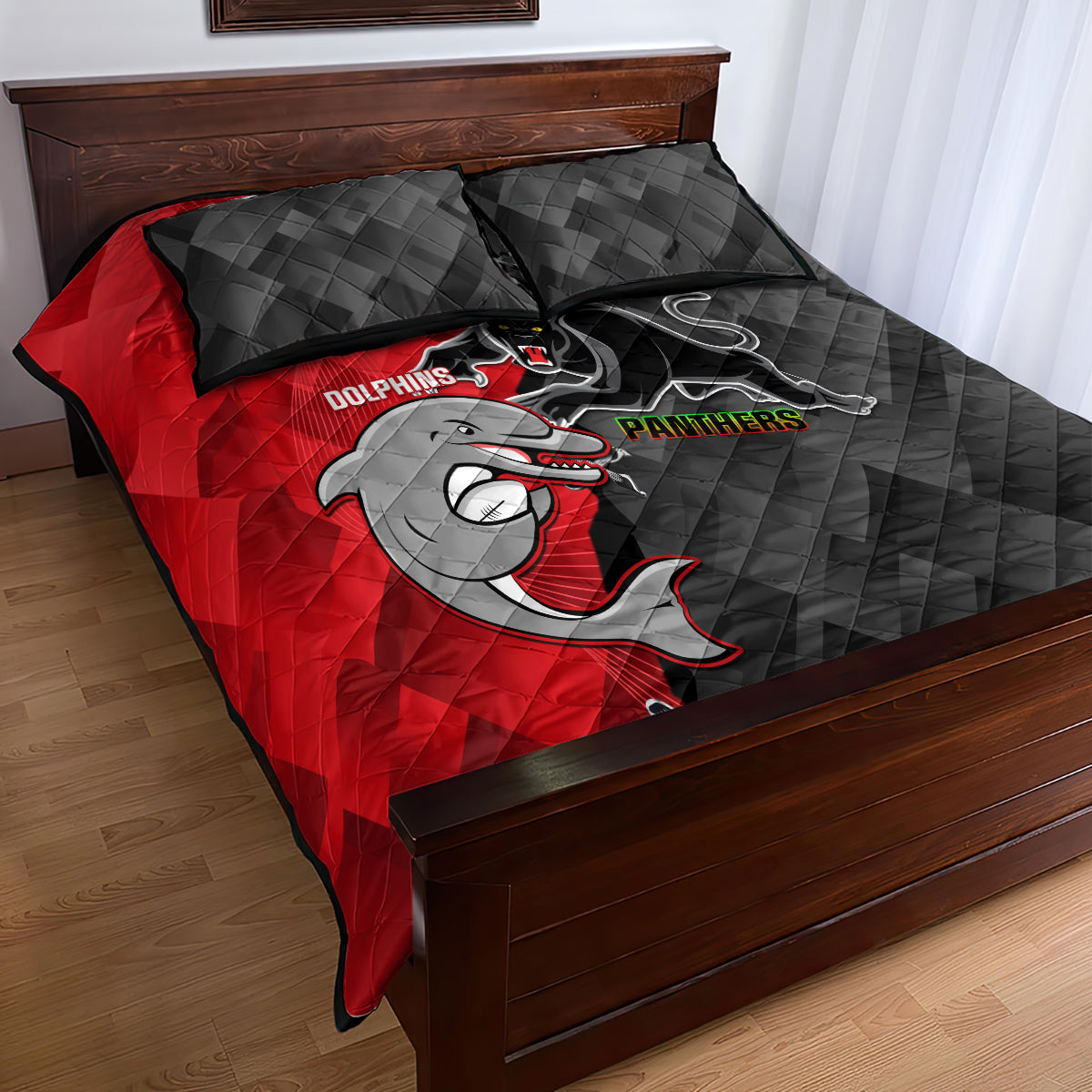 personalised-panthers-and-dolphins-quilt-bed-set-sporty-version