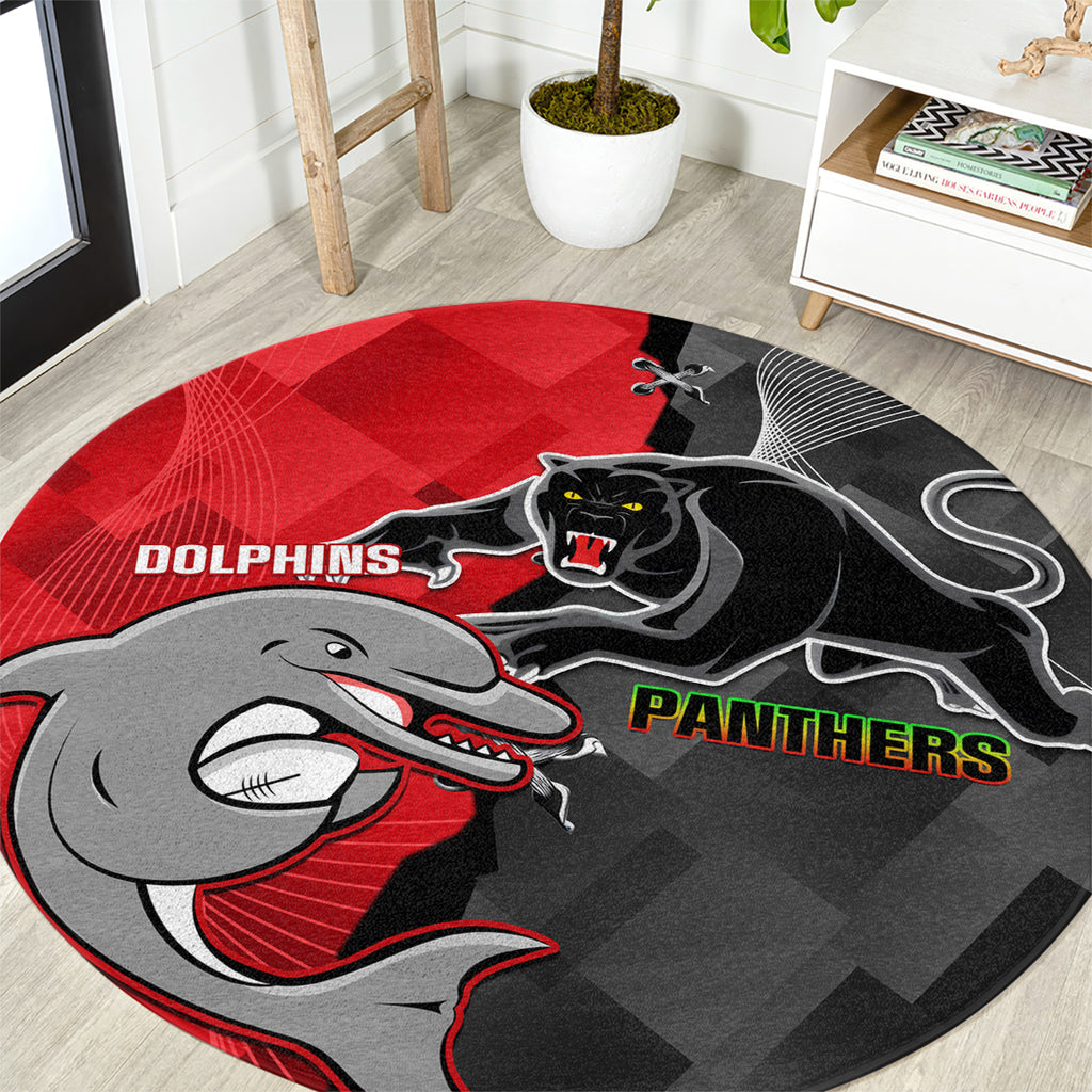personalised-panthers-and-dolphins-round-carpet-sporty-version