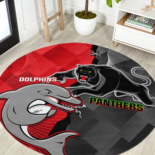 personalised-panthers-and-dolphins-round-carpet-sporty-version