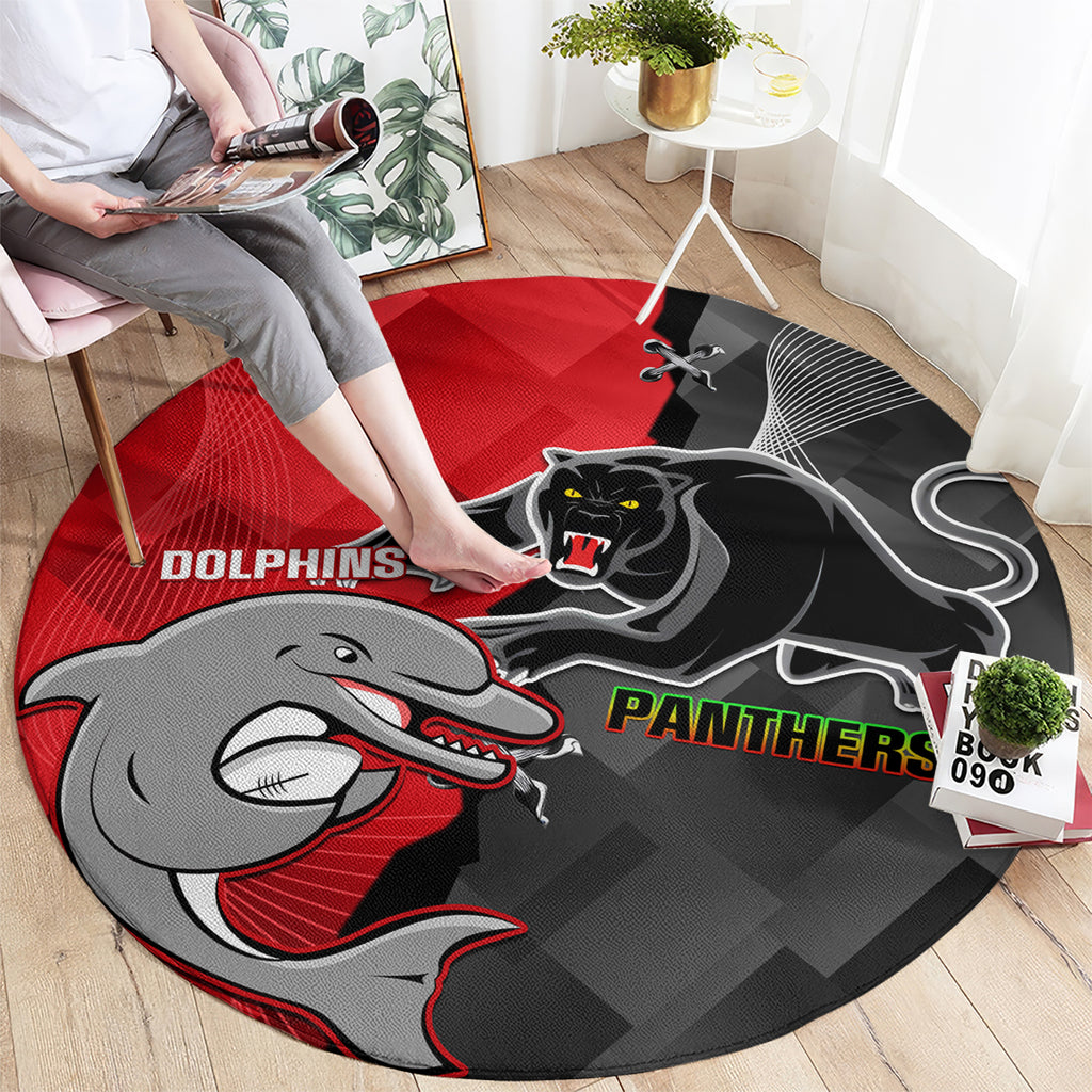 personalised-panthers-and-dolphins-round-carpet-sporty-version