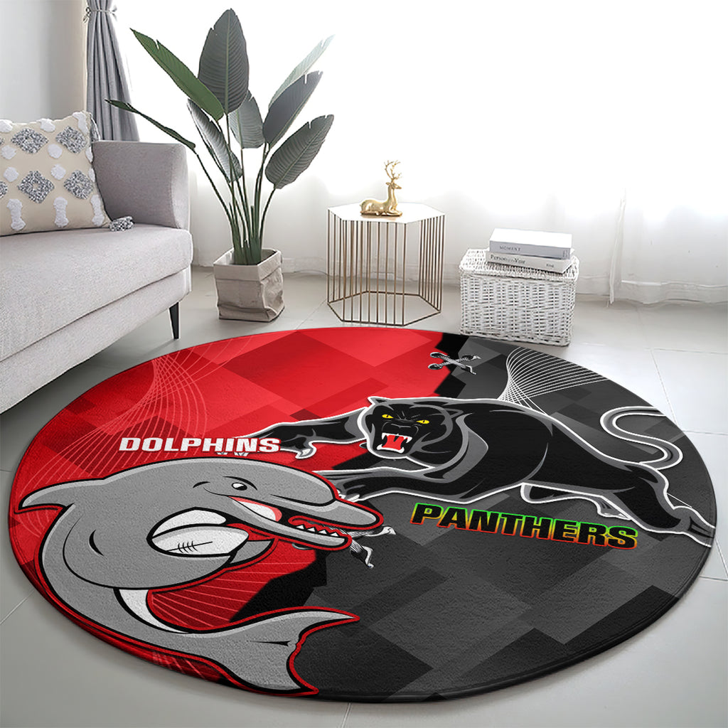 personalised-panthers-and-dolphins-round-carpet-sporty-version