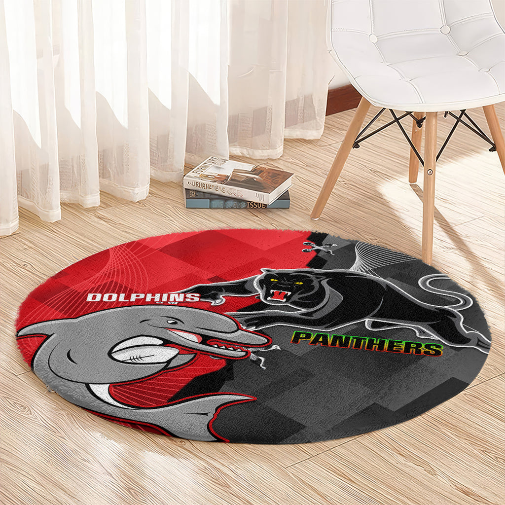 personalised-panthers-and-dolphins-round-carpet-sporty-version
