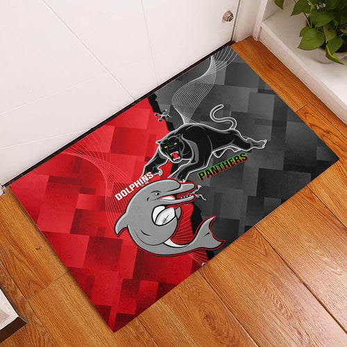 personalised-panthers-and-dolphins-rubber-doormat-sporty-version