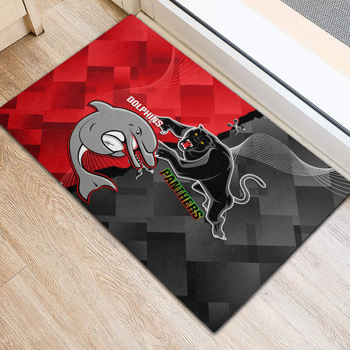 personalised-panthers-and-dolphins-rubber-doormat-sporty-version