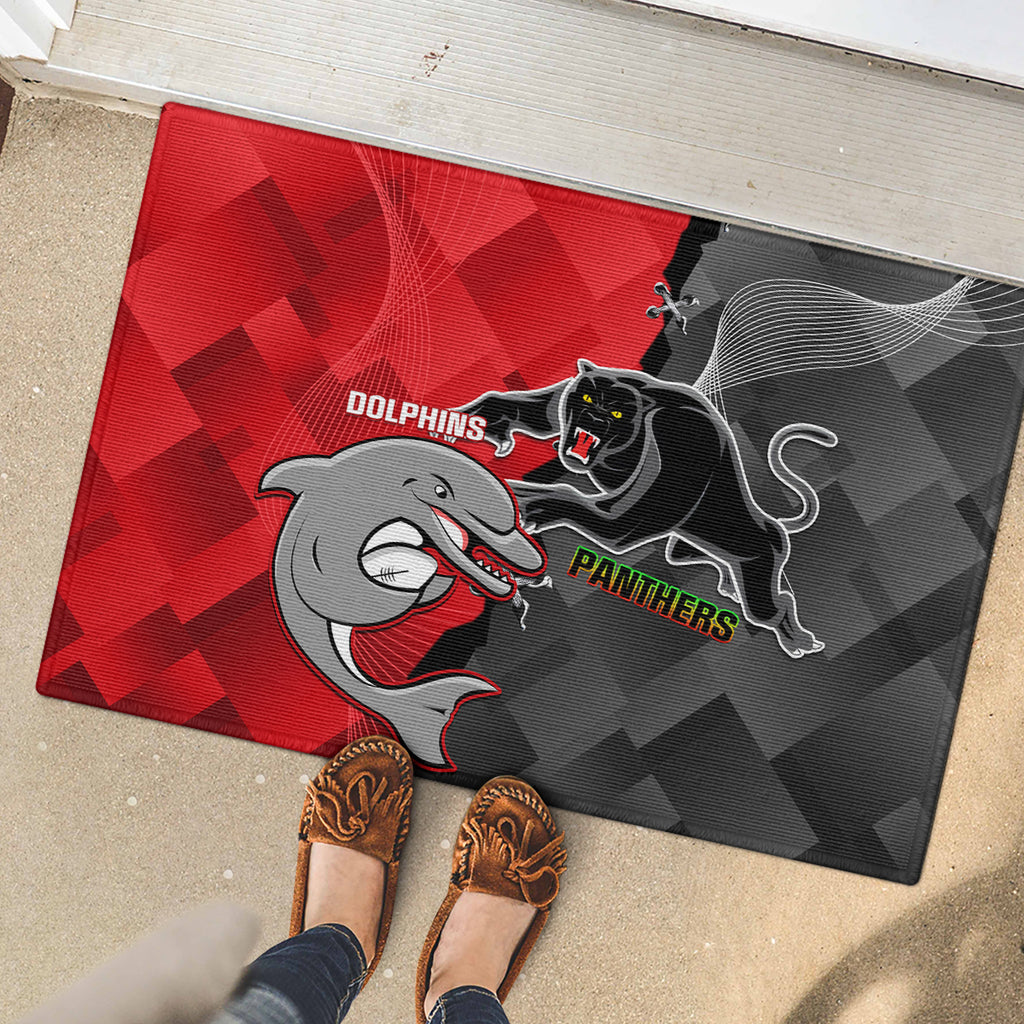 personalised-panthers-and-dolphins-rubber-doormat-sporty-version