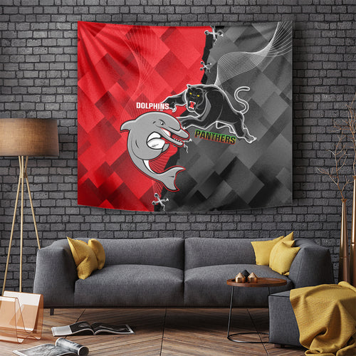 personalised-panthers-and-dolphins-tapestry-sporty-version