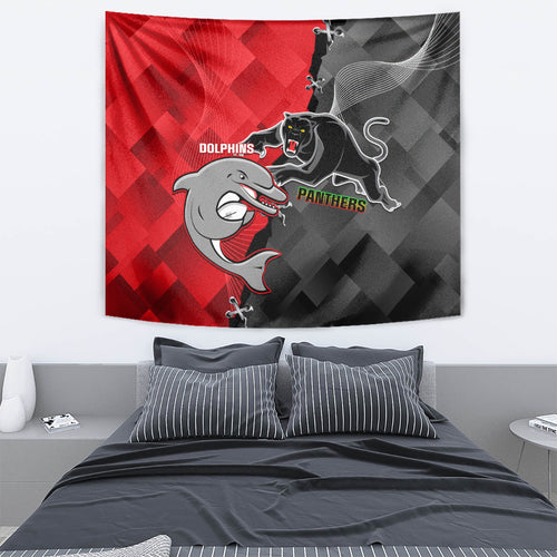 personalised-panthers-and-dolphins-tapestry-sporty-version