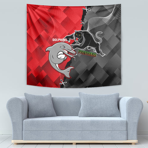personalised-panthers-and-dolphins-tapestry-sporty-version