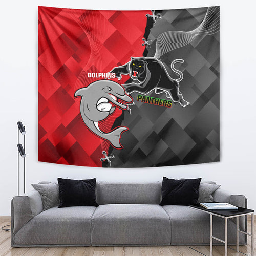 personalised-panthers-and-dolphins-tapestry-sporty-version