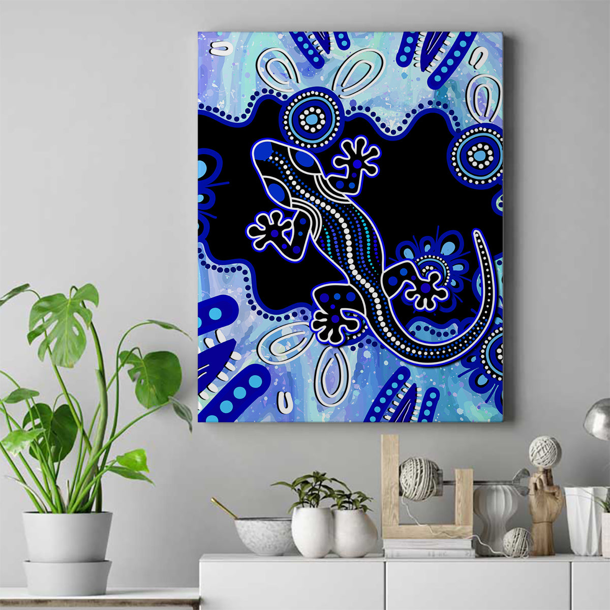 australia-canvas-wall-art-aussie-opal-pattern-with-lizard-aboriginal-art-turquoise