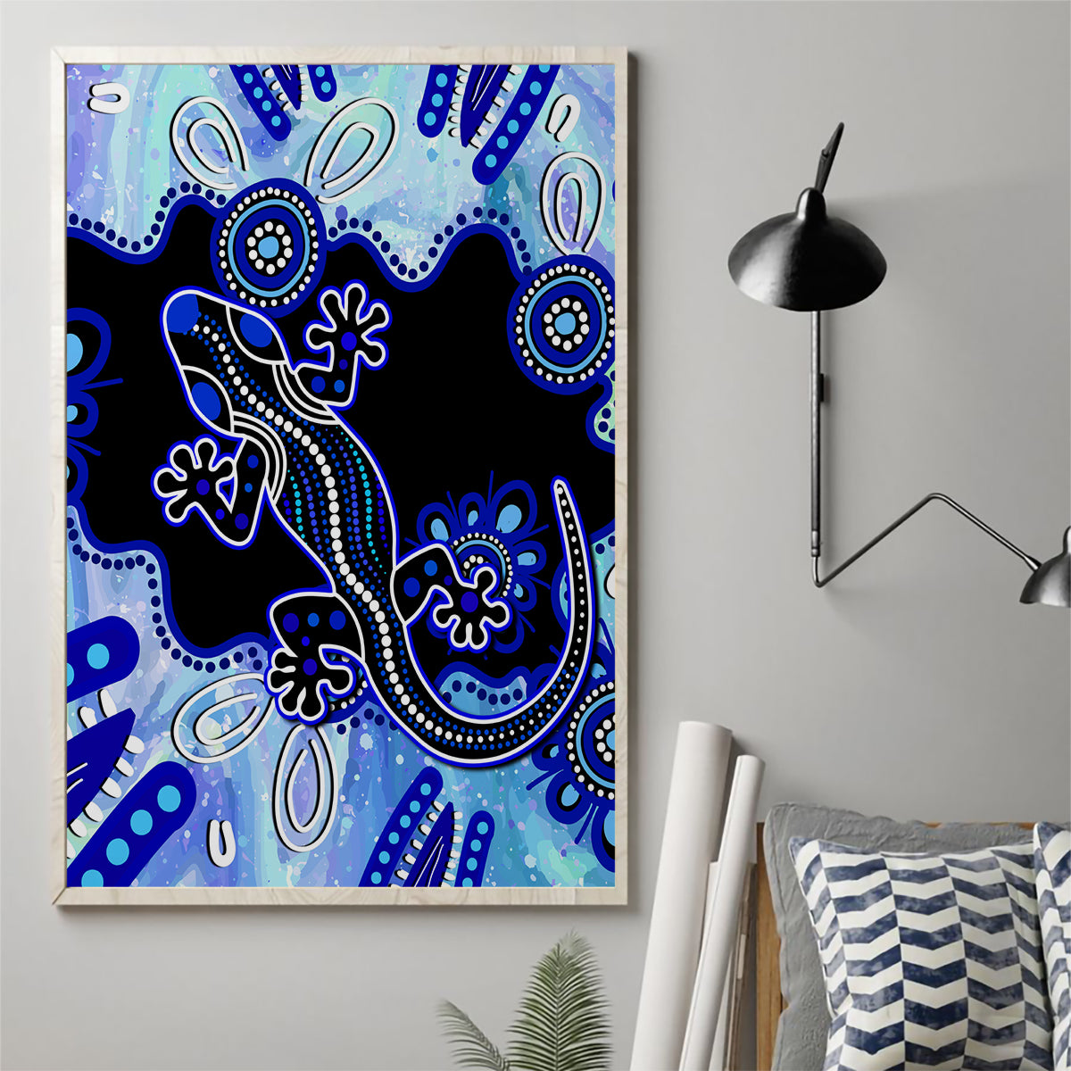 australia-canvas-wall-art-aussie-opal-pattern-with-lizard-aboriginal-art-turquoise
