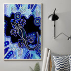 australia-canvas-wall-art-aussie-opal-pattern-with-lizard-aboriginal-art-turquoise