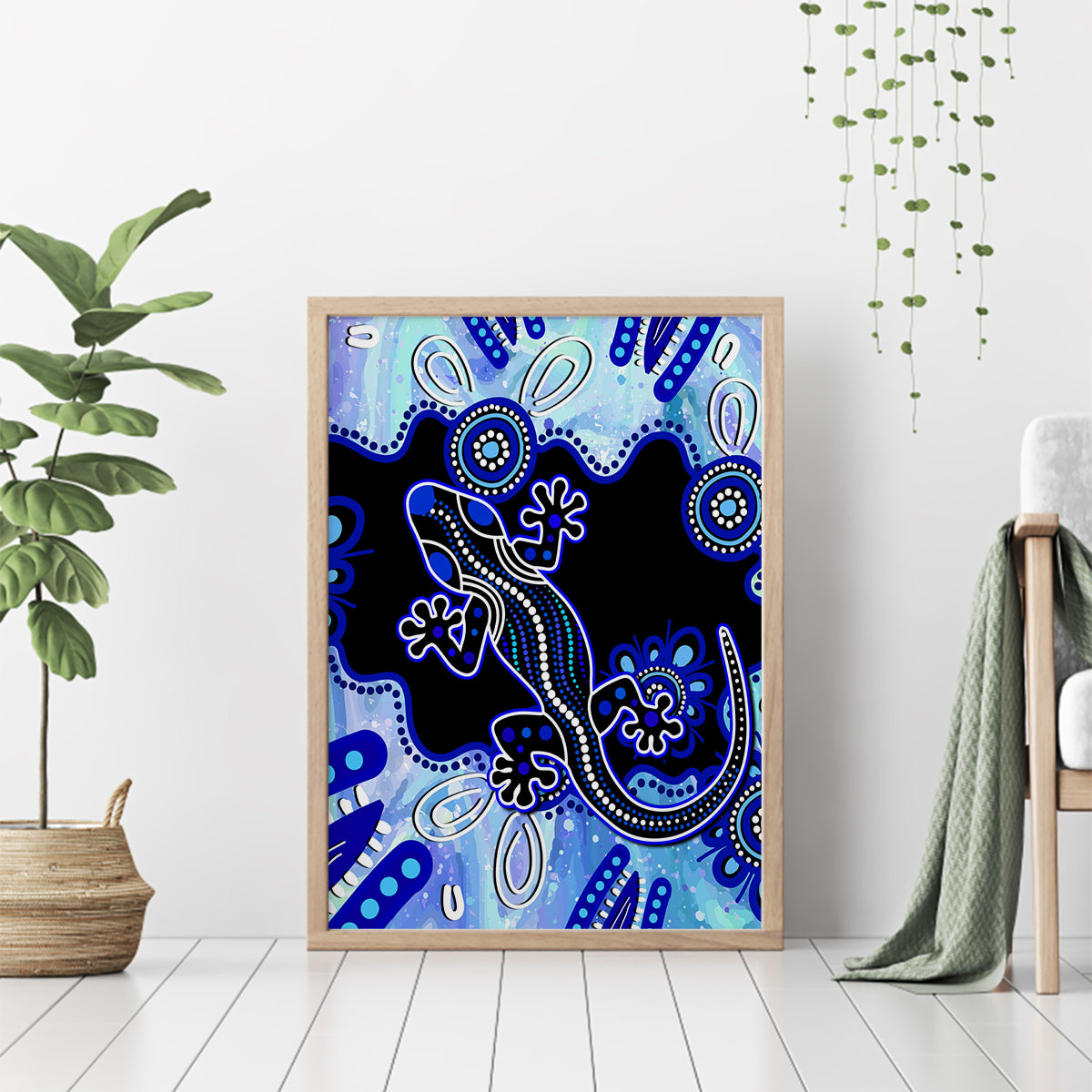 australia-canvas-wall-art-aussie-opal-pattern-with-lizard-aboriginal-art-turquoise