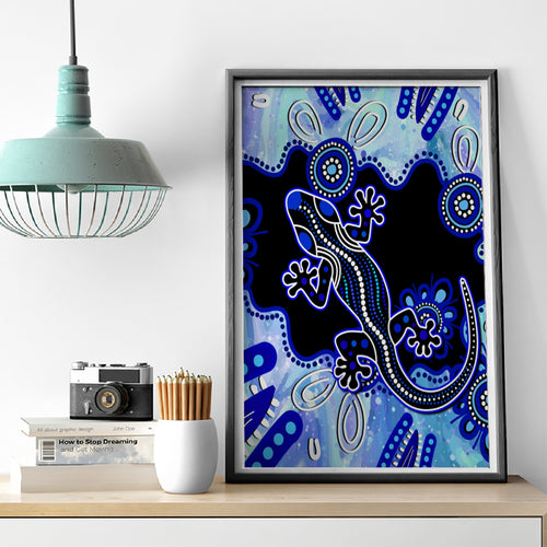 australia-canvas-wall-art-aussie-opal-pattern-with-lizard-aboriginal-art-turquoise
