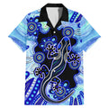 australia-family-matching-mermaid-dress-and-hawaiian-shirt-aussie-opal-pattern-with-lizard-aboriginal-art-turquoise