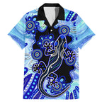 australia-family-matching-mermaid-dress-and-hawaiian-shirt-aussie-opal-pattern-with-lizard-aboriginal-art-turquoise