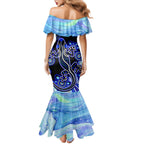 australia-family-matching-mermaid-dress-and-hawaiian-shirt-aussie-opal-pattern-with-lizard-aboriginal-art-turquoise