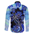 australia-family-matching-tank-maxi-dress-and-hawaiian-shirt-aussie-opal-pattern-with-lizard-aboriginal-art-turquoise