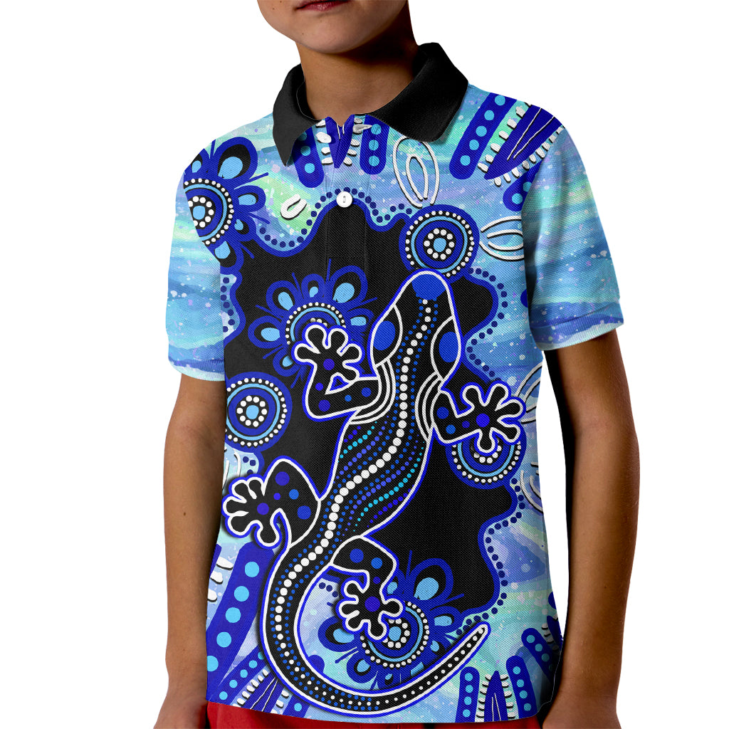 australia-kid-polo-shirt-aussie-opal-pattern-with-lizard-aboriginal-art-turquoise