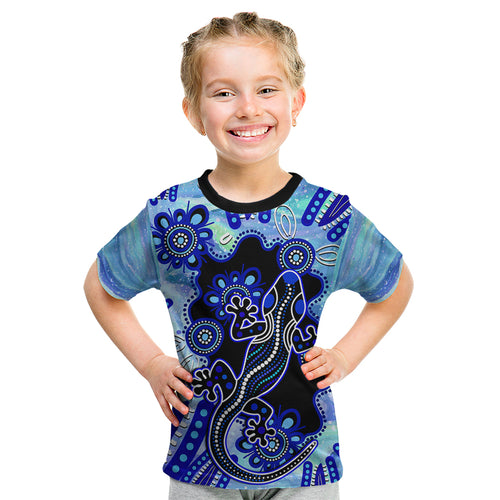 australia-kid-t-shirt-aussie-opal-pattern-with-lizard-aboriginal-art-turquoise