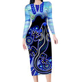 australia-long-sleeve-bodycon-dress-aussie-opal-pattern-with-lizard-aboriginal-art-turquoise