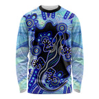 australia-long-sleeve-shirt-aussie-opal-pattern-with-lizard-aboriginal-art-turquoise