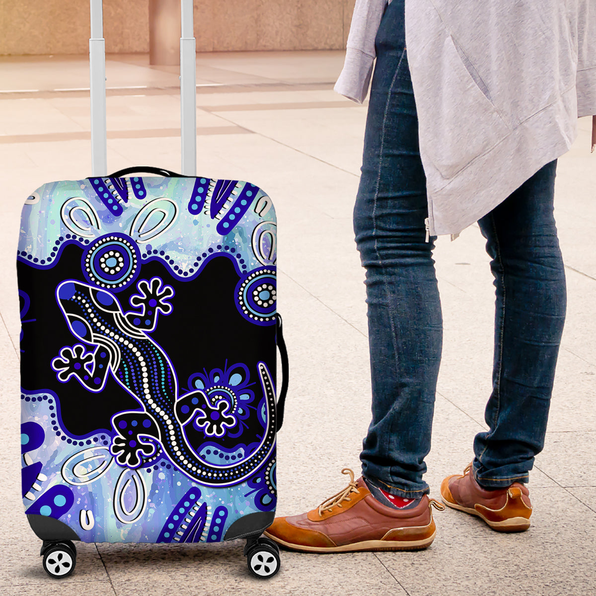 australia-luggage-cover-aussie-opal-pattern-with-lizard-aboriginal-art-turquoise
