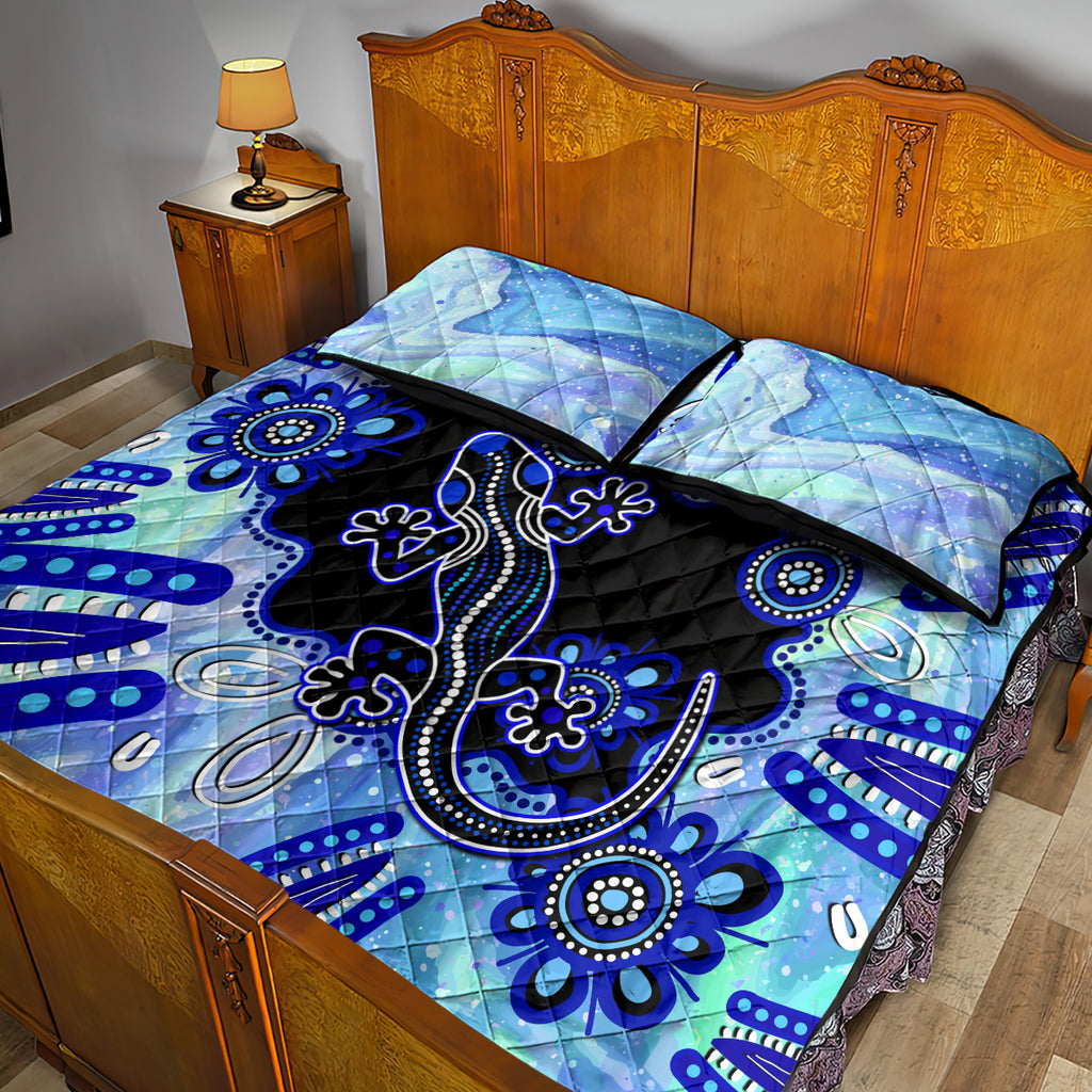australia-quilt-bed-set-aussie-opal-pattern-with-lizard-aboriginal-art-turquoise