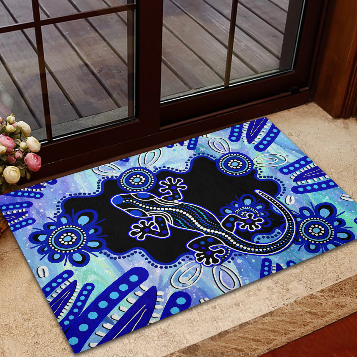 australia-rubber-doormat-aussie-opal-pattern-with-lizard-aboriginal-art-turquoise