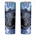 Australia Skinny Tumbler Aussie Opal Pattern With Lizard Aboriginal Art - Turquoise